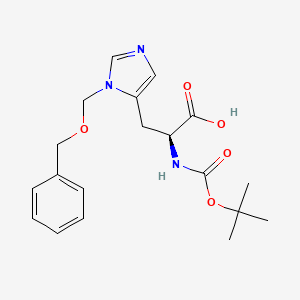 Chemical structure of Boc-His(Bom)-OH