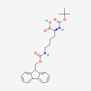 Chemical structure of Boc-Lys(Fmoc)-OH