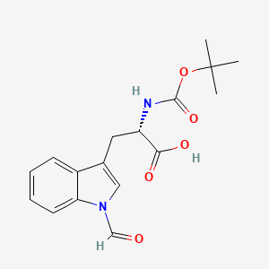 Chemical structure of Boc-Trp(For)-OH
