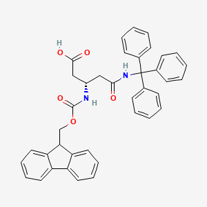 Chemical structure of Fmoc-?-HoAsn(Trt)-OH