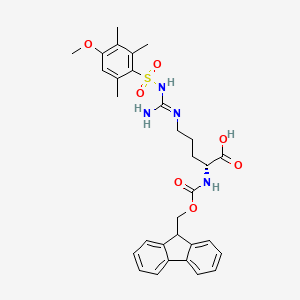 Chemical structure of Fmoc-D-Arg(Mtr)-OH