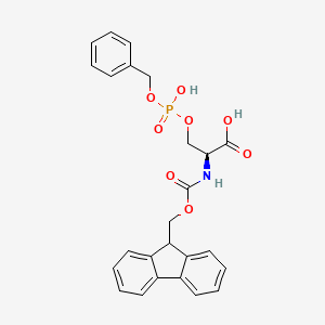 Chemical structure of Fmoc-Ser(HPO3Bzl)-OH