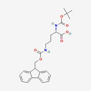 Chemical structure of Boc-Orn(Fmoc)-OH