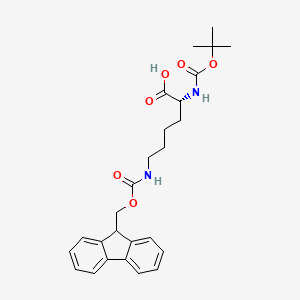 Chemical structure of Boc-D-Lys(Fmoc)-OH