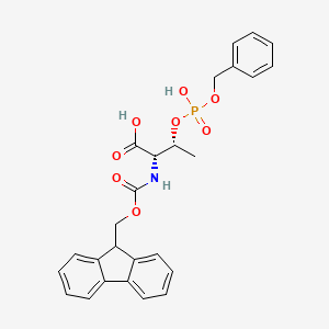 Chemical structure of Fmoc-Thr(HPO3Bzl)-OH