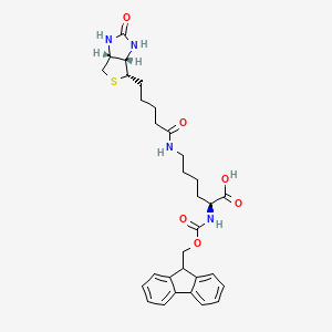 Chemical structure of Fmoc-Lys(Biotin)-OH