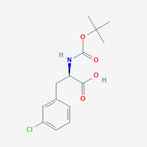 Chemical structure of Boc-D-Phe(3-Cl)-OH