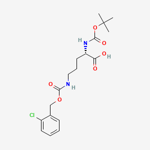 Chemical structure of Boc-Orn(2-Cl-Z)-OH