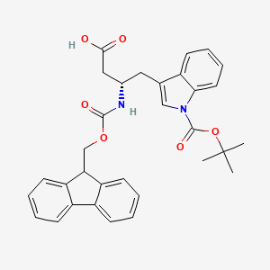 Chemical structure of Fmoc-β-HomoTrp(Boc)-OH