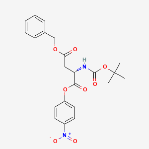 Chemical structure of Boc-Asp(OBzl)-ONp