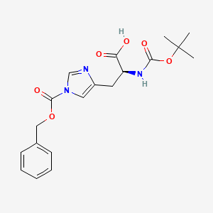 Chemical structure of Boc-His(Z)-OH