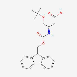 Chemical structure of Fmoc-β-HoSer(tBu)-OH
