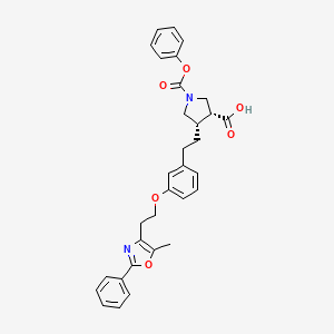 Chemical structure of Fmoc-D-β-HomoTrp(Boc)-OH
