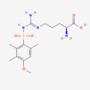 Chemical structure of H-Arg(Mtr)-OH·1/2H2O