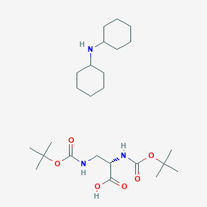 Chemical structure of Boc-Dap(Boc)-OH·DCHA