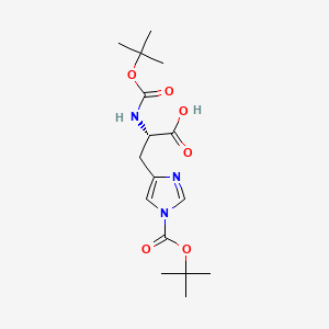 Chemical structure of Boc-His(Boc)-OH