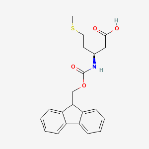 Chemical structure of Fmoc-β-Homo-Met-OH
