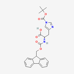 Chemical structure of Fmoc-His(Boc)-OH