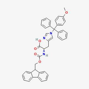 Chemical structure of Fmoc-His(MMt)-OH