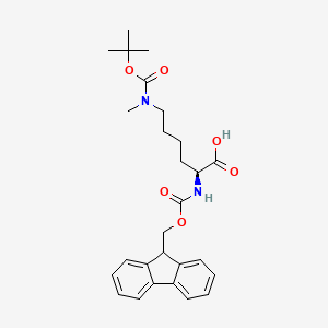 Chemical structure of Fmoc-Lys(Me,Boc)-OH