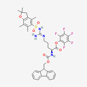 Chemical structure of Fmoc-Arg(Pbf)-OPfp