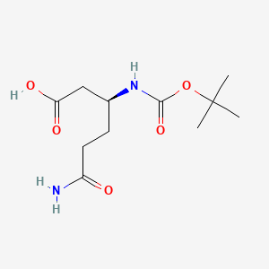 Chemical structure of Boc-?-HoGln-OH