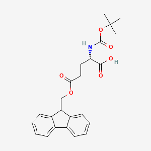 Chemical structure of Boc-Glu(Ofm)-OH
