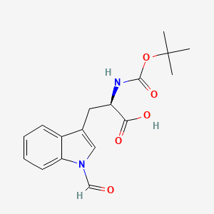 Chemical structure of Boc-D-Trp(For)-OH