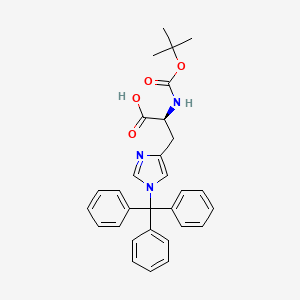 Chemical structure of Boc-His(Trt)-OH
