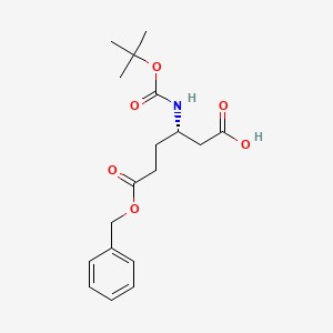 Chemical structure of Boc-?-HoGlu(OBzl)-OH