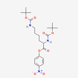 Chemical structure of Boc-Lys(Boc)-ONp