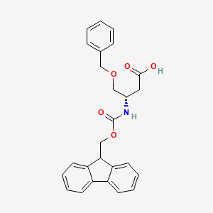 Chemical structure of Fmoc-β-HoSer(Bzl)-OH