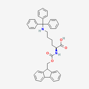 Chemical structure of Fmoc-Lys(Trt)-OH