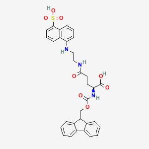 Chemical structure of Fmoc-Glu(Edans)-OH