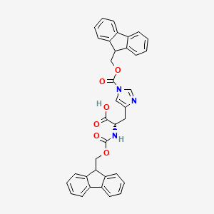 Chemical structure of Fmoc-His(Fmoc)-OH