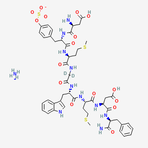 Chemical structure of ([D₂]Gly⁴)-Cholecystokinin Octapeptide (sulfated)