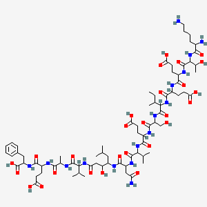 Chemical structure of [Asn670, Sta671, Val672]-Amyloid beta Peptide (662-675)