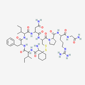 Chemical structure of (d(CH₂)₅¹,D-Ile²,Ile⁴,Arg⁸)-Vasopressin