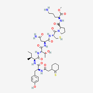 Chemical structure of (d(CH₂)₅¹,Tyr(Me)²,Thr⁴,Orn⁸,des-Gly-NH₂⁹)-Vasotocin