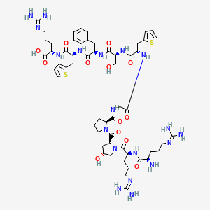 Chemical structure of (D-Arg⁰,Hyp³,β-(2-thienyl)-Ala⁵,⁸,D-Phe⁷)-Bradykinin