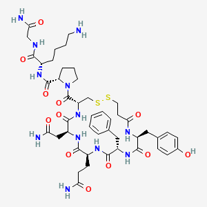 Chemical structure of (Deamino-Cys¹,Lys⁸)-Vasopressin