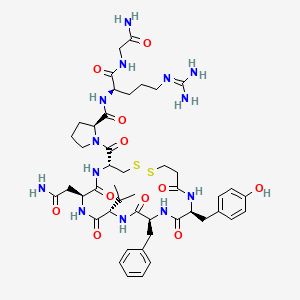 Chemical structure of (Deamino-Cys¹,Val⁴,D-Arg⁸)-Vasopressin