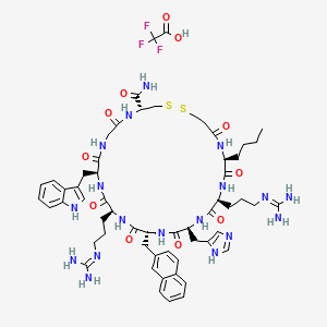 Chemical structure of (Deamino-Cys³,Nle⁴,Arg⁵,D-2-Nal⁷,Cys¹¹)-α-MSH (3-11) amide