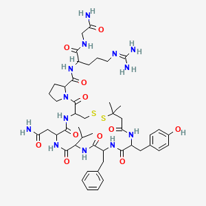 Chemical structure of (Deamino-Pen¹,Val⁴,D-Arg⁸)-Vasopressin