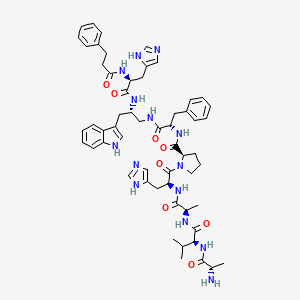 Chemical structure of (Deamino-Phe¹⁹,D-Ala²⁴,D-Pro²⁶-psi(CH₂NH)Phe²⁷)-GRP (19-27) (human, porcine, canine)