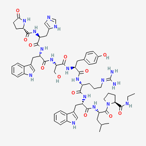 Chemical structure of (Des-Gly¹⁰,D-Arg⁶,Pro-NHEt⁹)-LHRH (salmon)