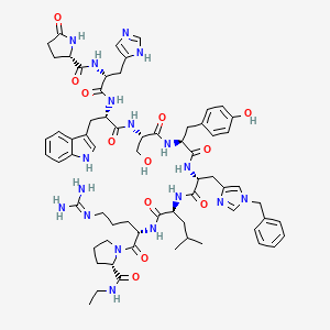 Chemical structure of (Des-Gly¹⁰,D-His²,D-His(Bzl)⁶,Pro-NHEt⁹)-LHRH