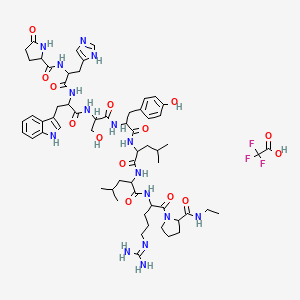 Chemical structure of (Des-Gly¹⁰,D-His²,D-Ser⁴,D-Leu⁶,Pro-NHEt⁹)-LHRH