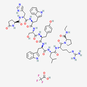 Chemical structure of (Des-Gly¹⁰,D-His²,D-Trp⁶,Pro-NHEt⁹)-LHRH