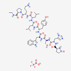 Chemical structure of (Des-Gly¹⁰,D-Leu⁶,Orn⁸,Pro-NHEt⁹)-LHRH